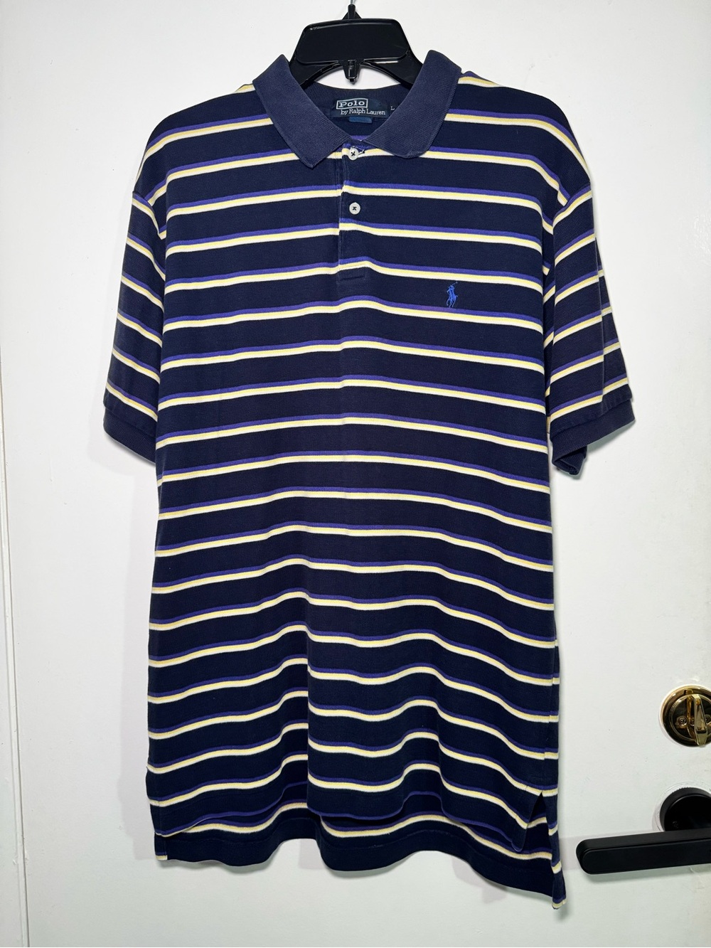Polo by Ralph Lauren Navy & Cream Striped Polo Shirt